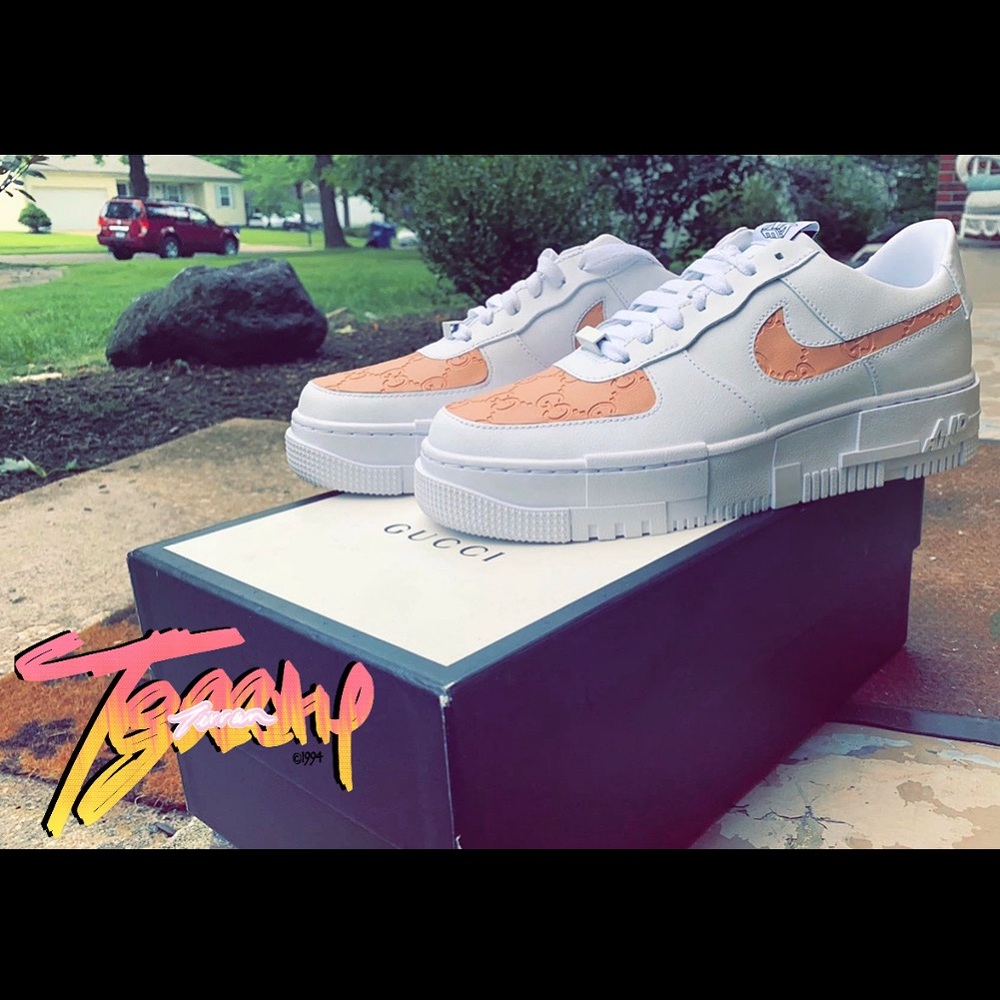 CUSTOM GUCCI/AIR FORCE ONE SNEAKERS - PINK